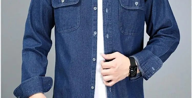 Spring Autumn Youth Men Denim Shirt Coat Long Sleeve Pure Cotton All - match Jackets - PratSN