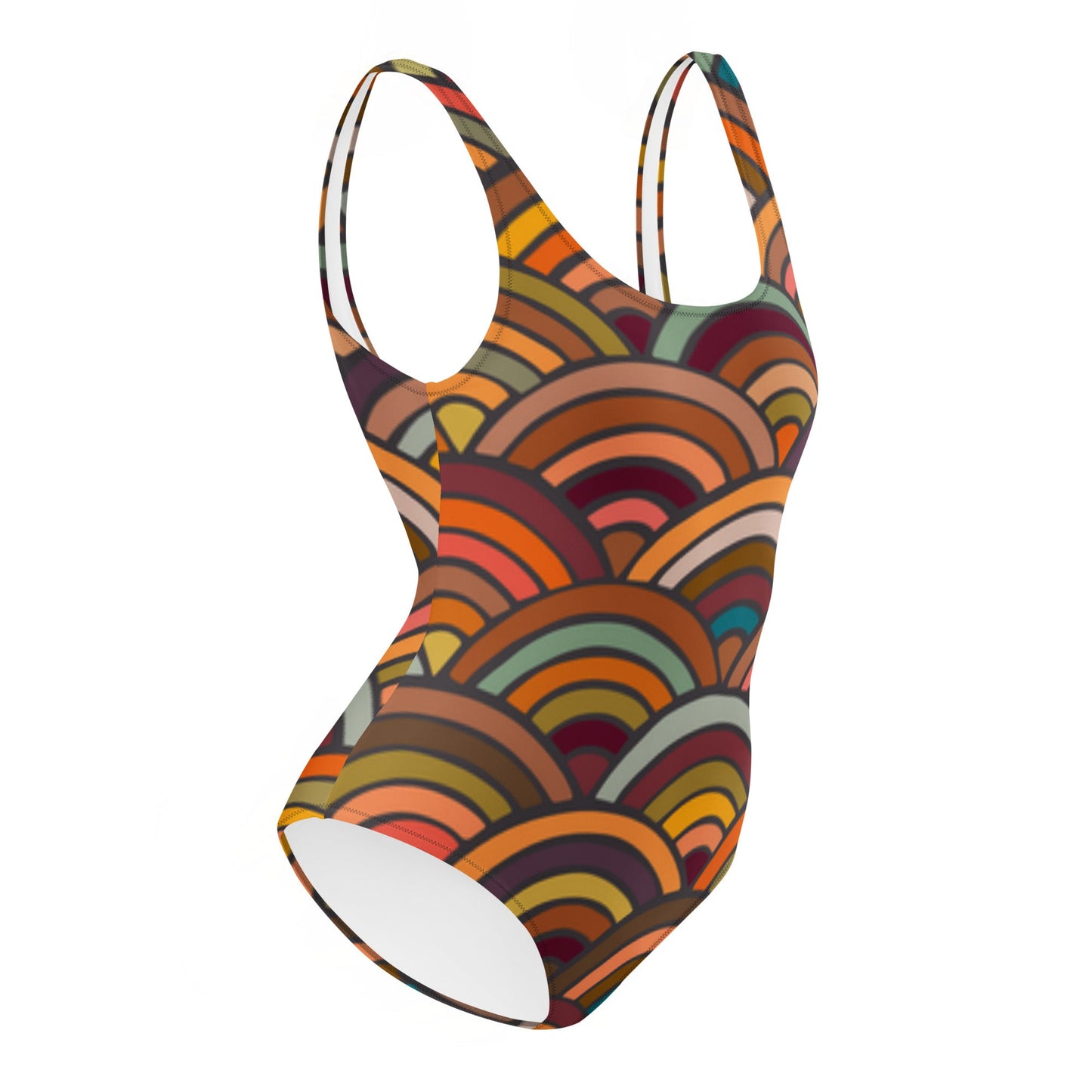 Stylish Beachwear | Women's Multicolor Circular Pattern Swimsuits | Beach Dress - PratSN