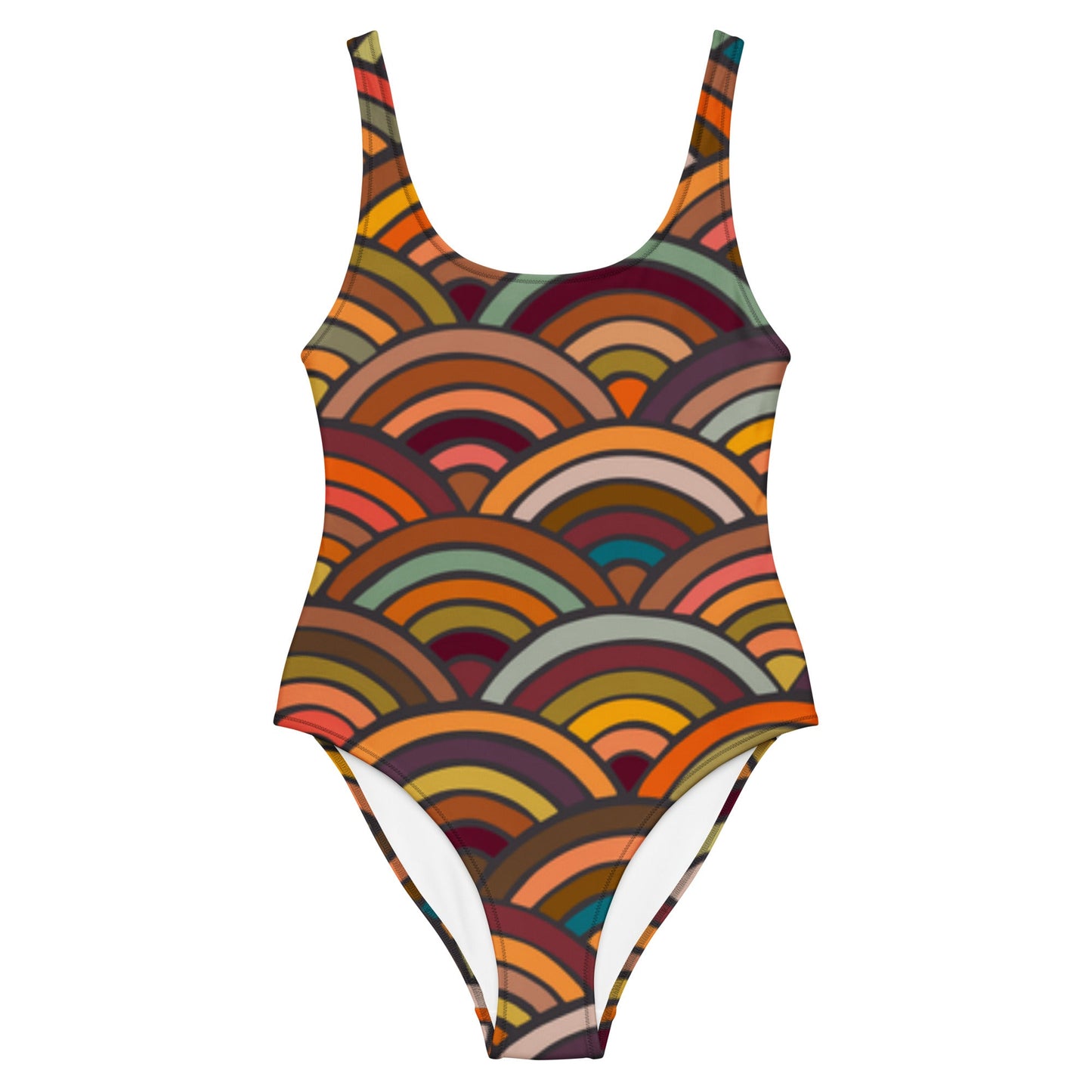 Stylish Beachwear | Women's Multicolor Circular Pattern Swimsuits | Beach Dress - PratSN