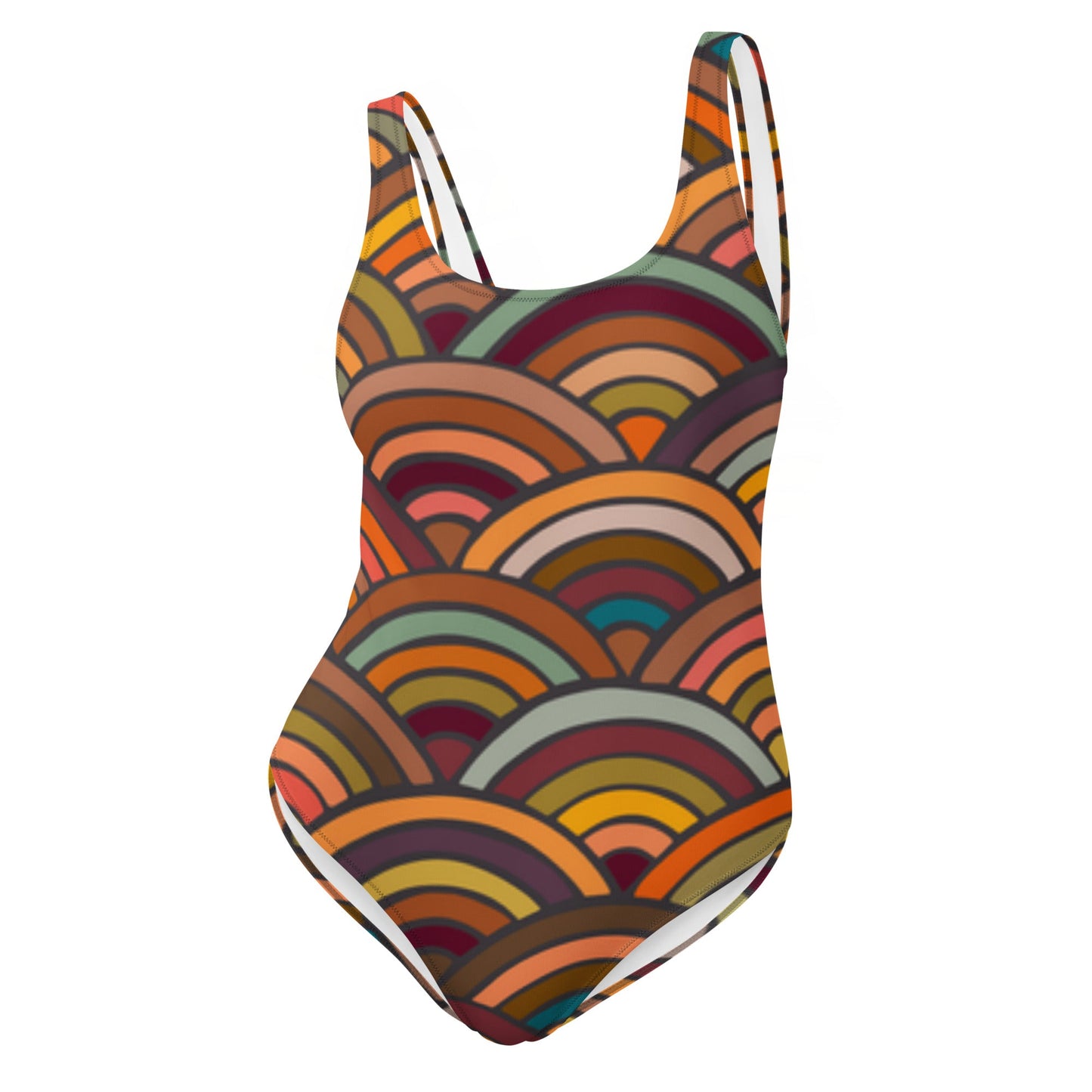 Stylish Beachwear | Women's Multicolor Circular Pattern Swimsuits | Beach Dress - PratSN