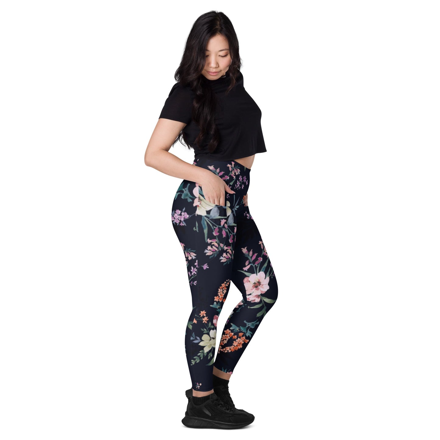 Stylish floral Women's Activewear Pants with Functional Pockets - PratSN