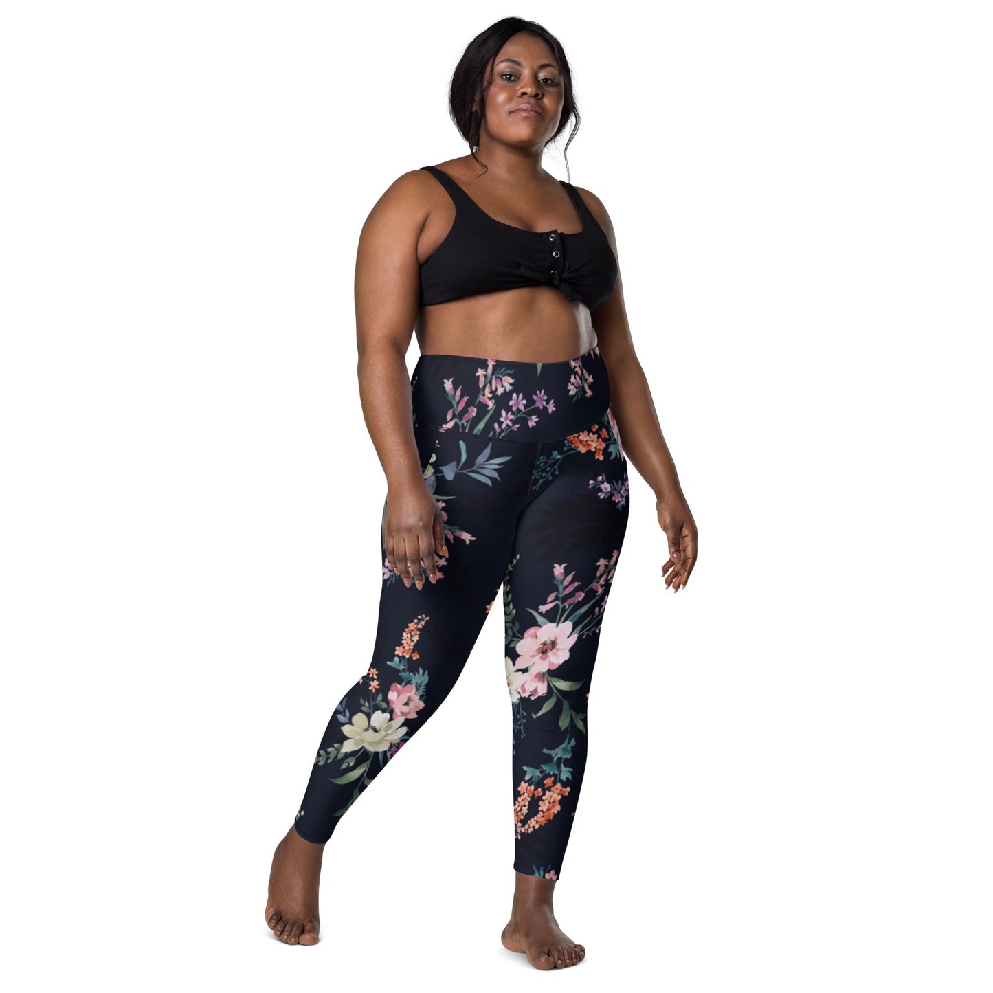 Stylish floral Women's Activewear Pants with Functional Pockets - PratSN