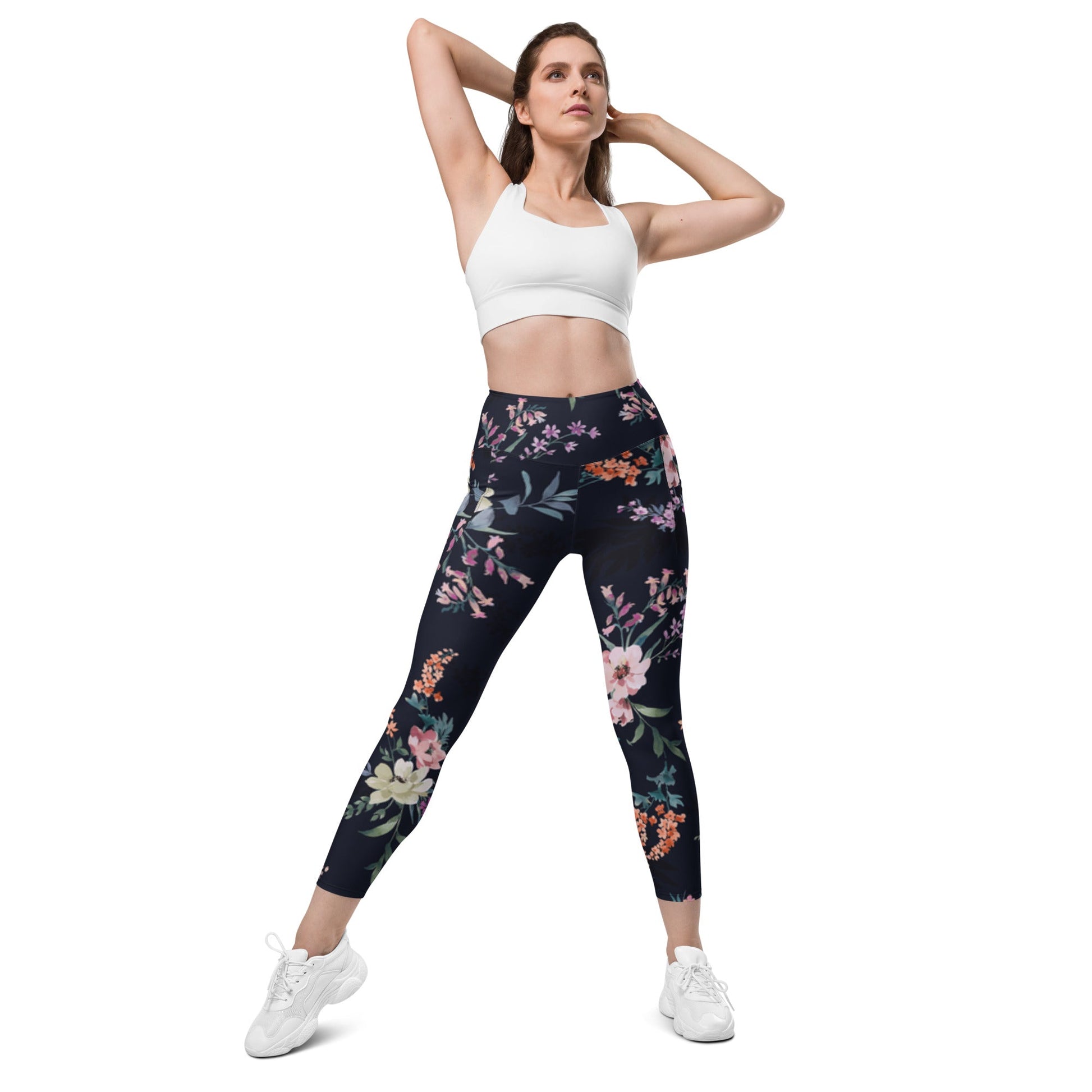 Stylish floral Women's Activewear Pants with Functional Pockets - PratSN