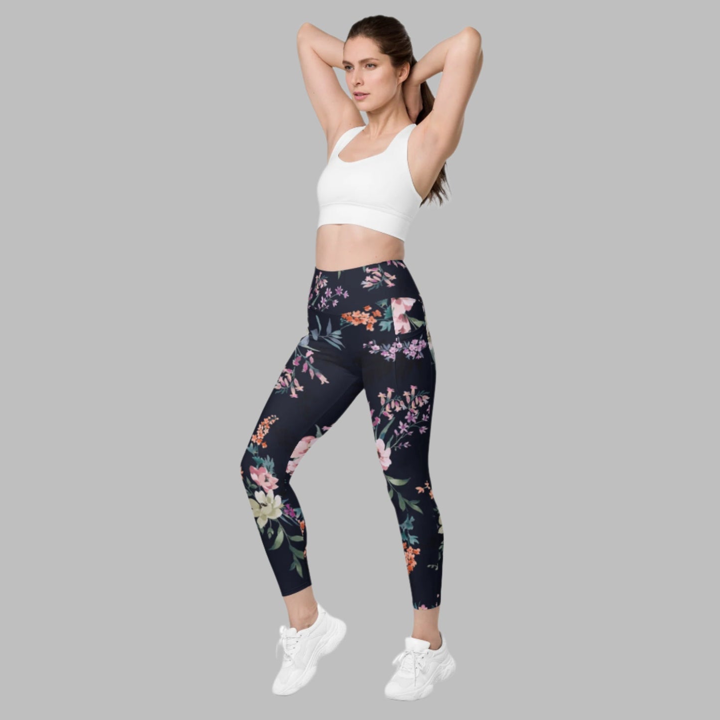 Stylish floral Women's Activewear Pants with Functional Pockets - PratSN