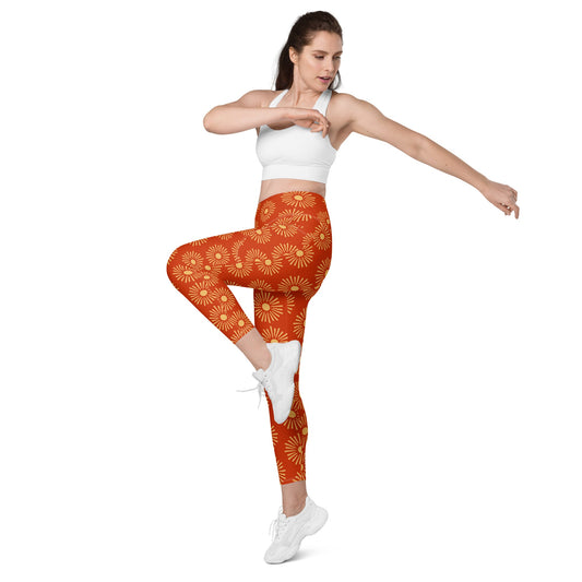 Stylish Orange Women's Activewear Pants with Functional Pockets - PratSN