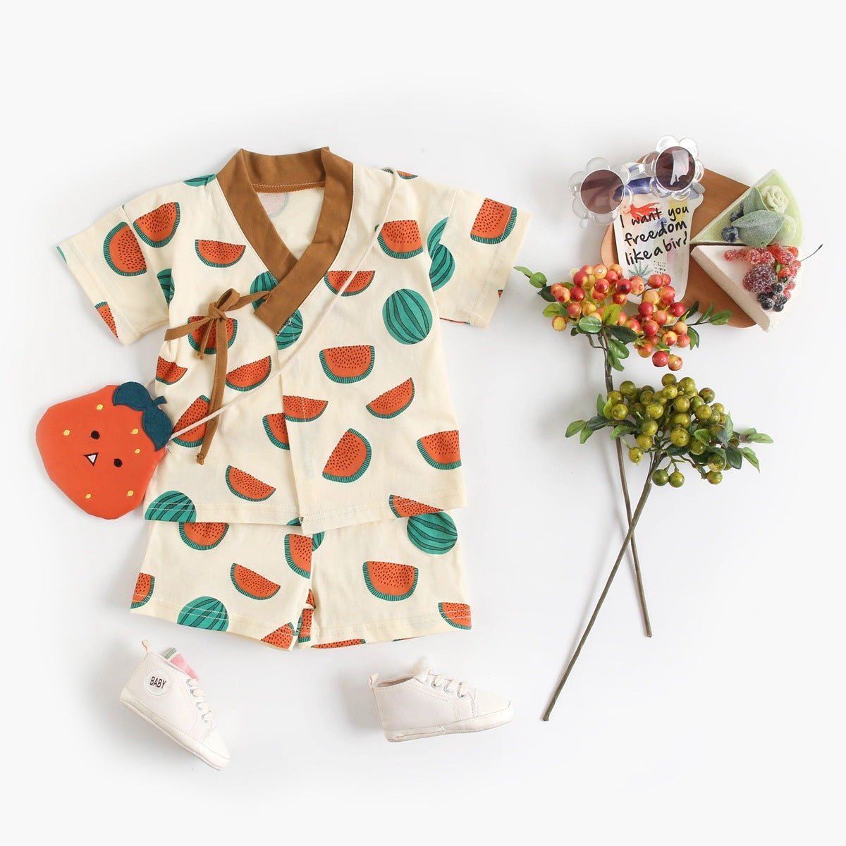 Suit Fruit Baby Clothes Short Sleeve Home Clothes - PratSN