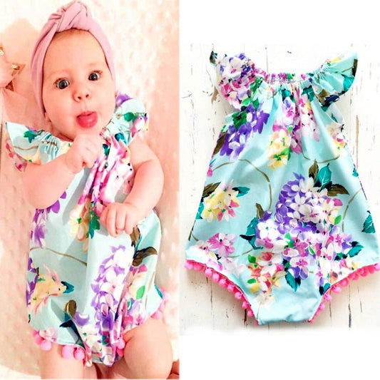 Summer Baby Crawling Clothes Girls Floral Jumpsuit Children's Clothing - PratSN