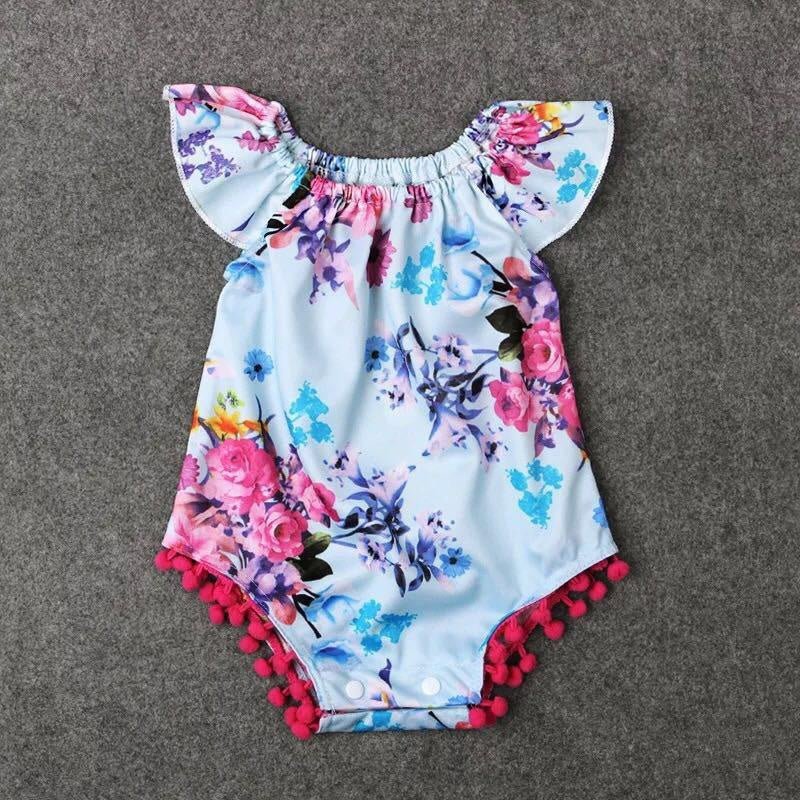 Summer Baby Crawling Clothes Girls Floral Jumpsuit Children's Clothing - PratSN