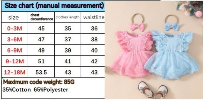 Summer Baby Girl Sweet Sleeveless Lace Triangle Rompers Mesh Lace Flower Dress - PratSN