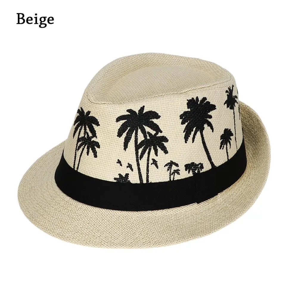 Summer Beach Cap Casual Sun Hat Coconut trees pattern men Jazz Hat Spring Summer hat - PratSN