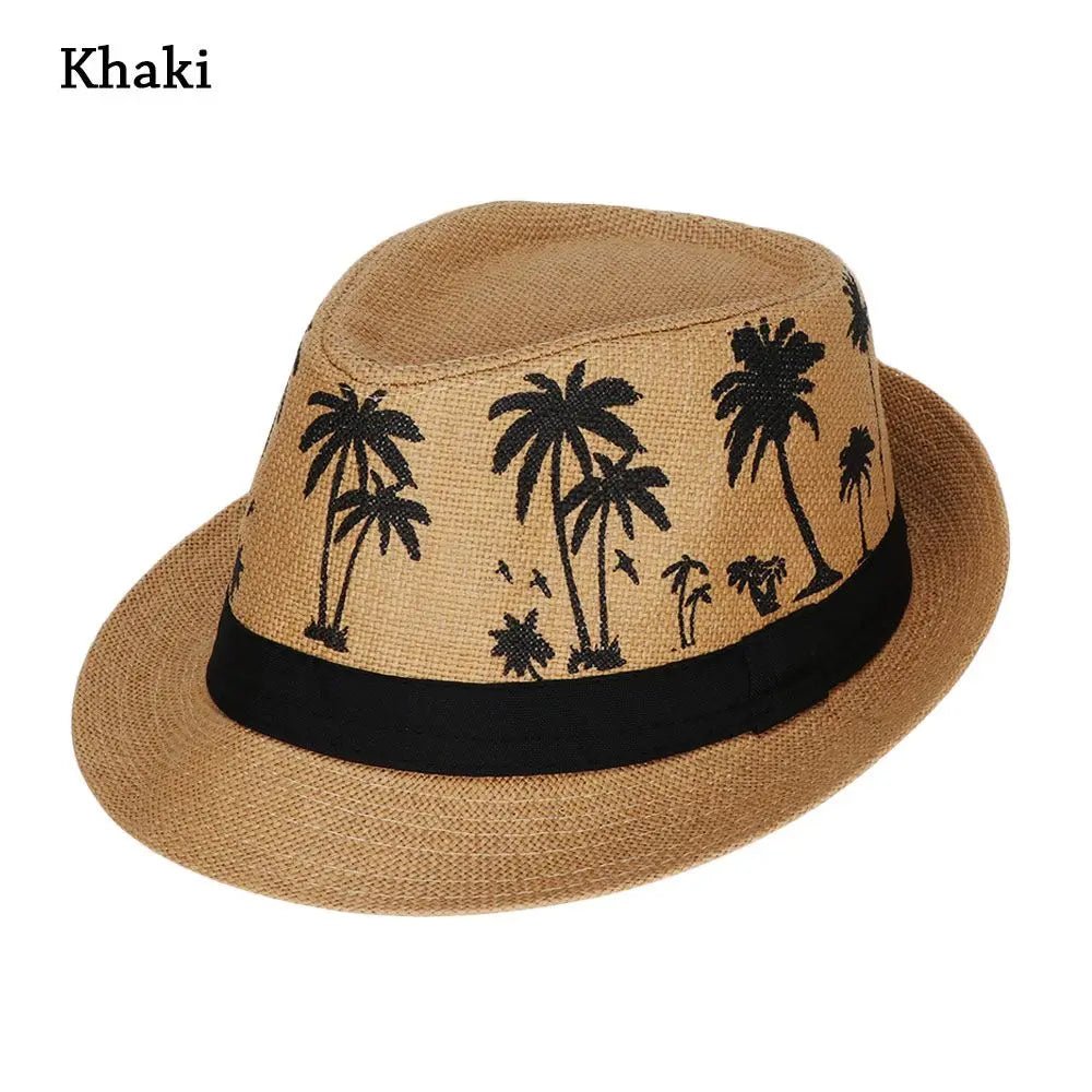 Summer Beach Cap Casual Sun Hat Coconut trees pattern men Jazz Hat Spring Summer hat - PratSN