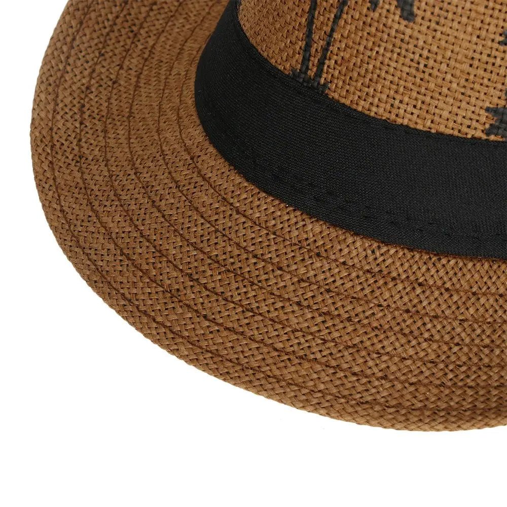 Summer Beach Cap Casual Sun Hat Coconut trees pattern men Jazz Hat Spring Summer hat - PratSN
