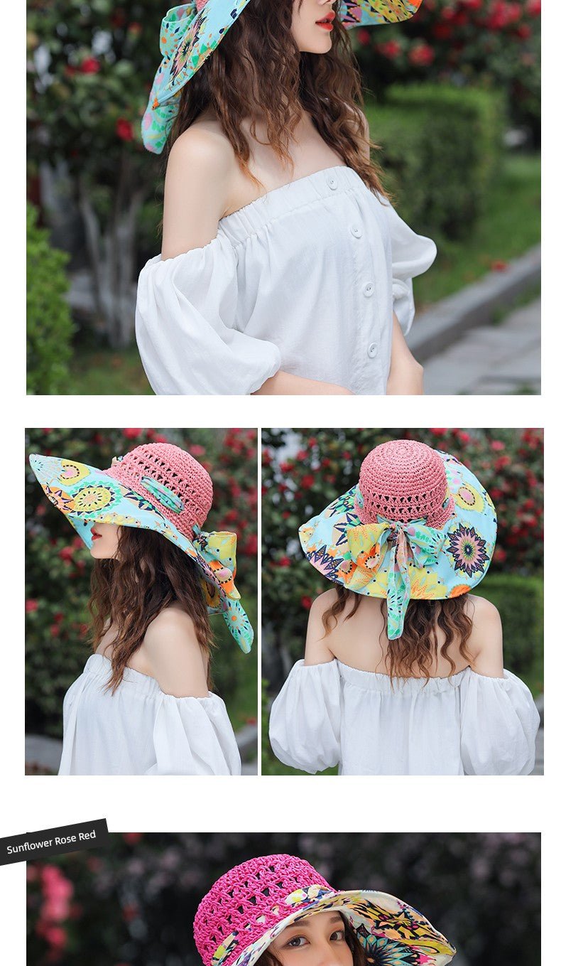 Summer Hat Children's K - style Easiest for Match UV Protection Big Brim Beach Hat Sun Hat Sun Protection Straw Sun Hat Travel Cap - PratSN