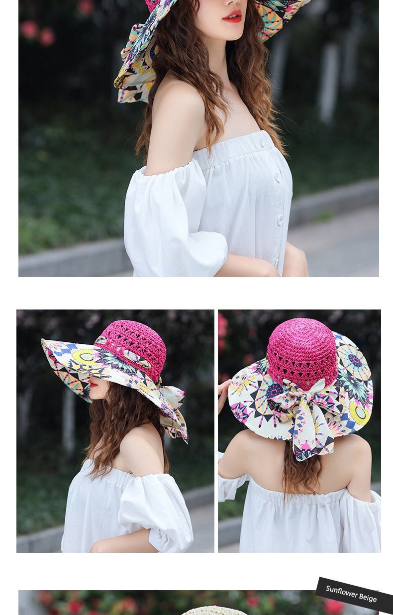 Summer Hat Children's K - style Easiest for Match UV Protection Big Brim Beach Hat Sun Hat Sun Protection Straw Sun Hat Travel Cap - PratSN