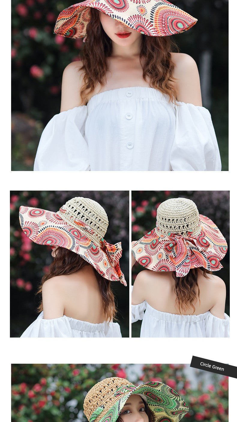 Summer Hat Children's K - style Easiest for Match UV Protection Big Brim Beach Hat Sun Hat Sun Protection Straw Sun Hat Travel Cap - PratSN