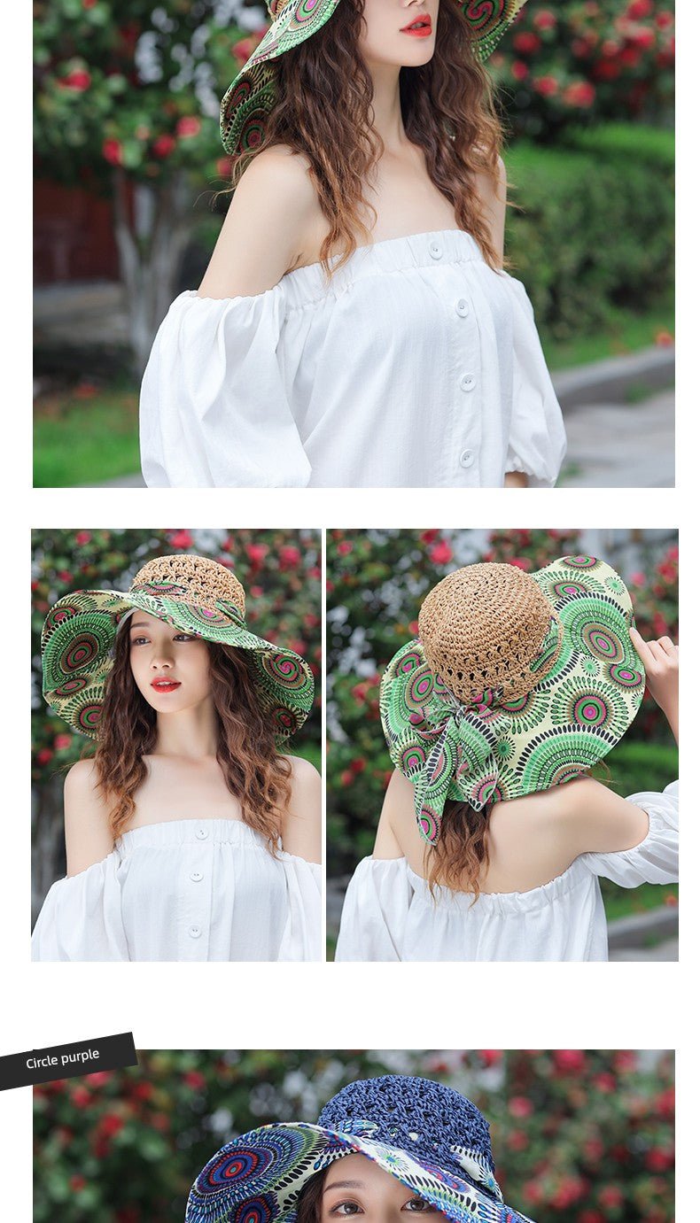 Summer Hat Children's K - style Easiest for Match UV Protection Big Brim Beach Hat Sun Hat Sun Protection Straw Sun Hat Travel Cap - PratSN