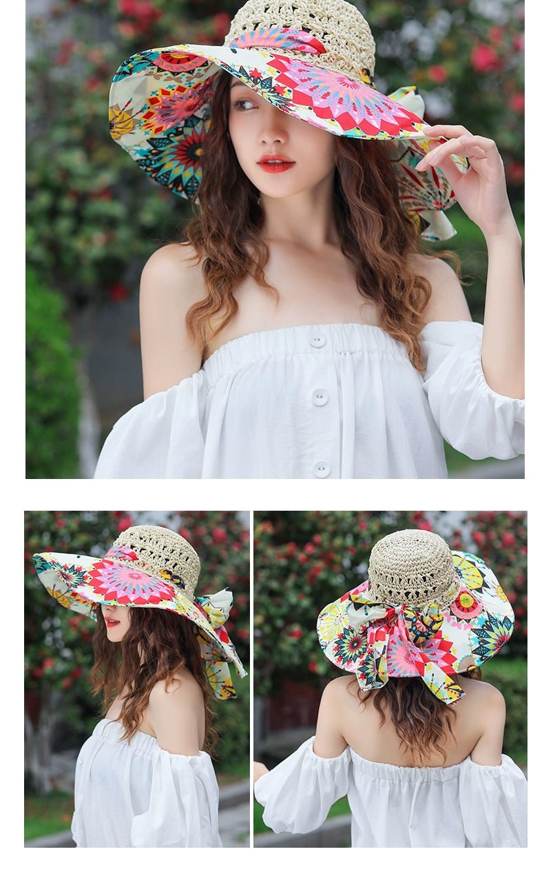 Summer Hat Children's K - style Easiest for Match UV Protection Big Brim Beach Hat Sun Hat Sun Protection Straw Sun Hat Travel Cap - PratSN