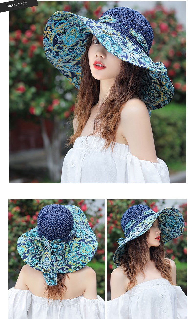 Summer Hat Children's K - style Easiest for Match UV Protection Big Brim Beach Hat Sun Hat Sun Protection Straw Sun Hat Travel Cap - PratSN