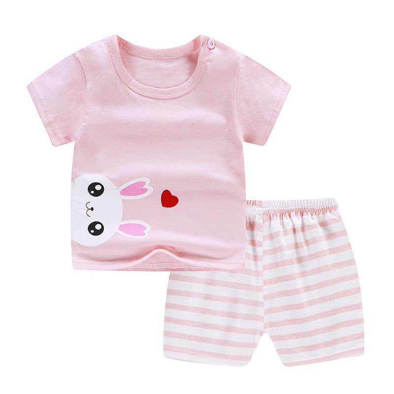 Summer Infant Newborn Baby Boy Clothes Children Clothing Set for Girls Kids T-Shirt Shorts 2PCS Outfits Cotton Casual Clothes - PratSN