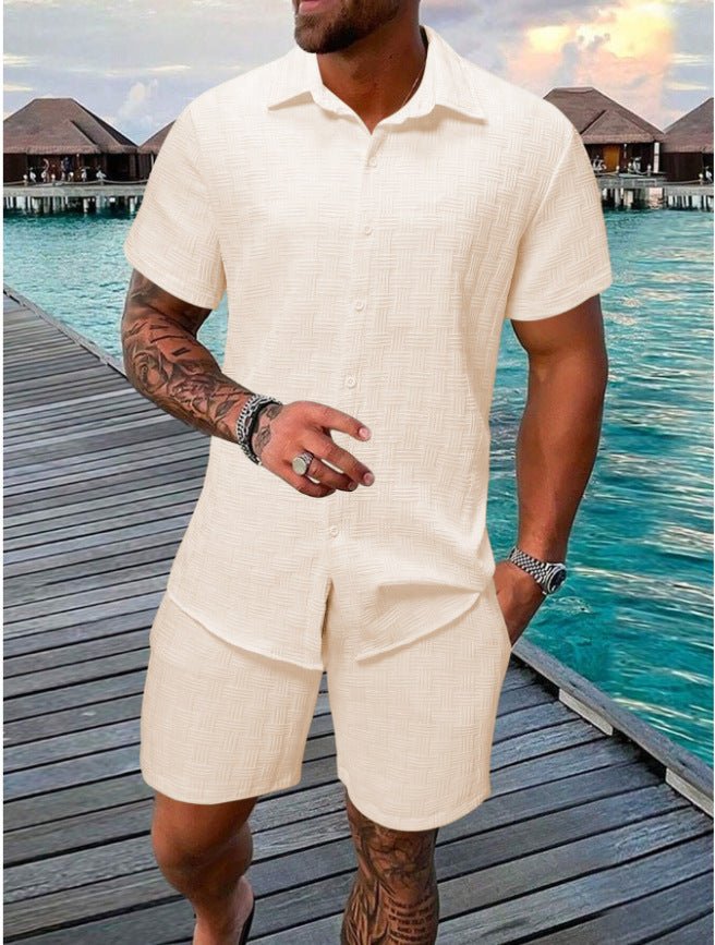 Summer Jacquard Black And White Solid Color Suit - PratSN