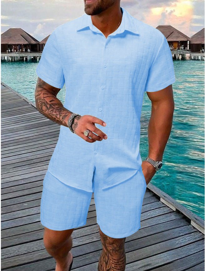 Summer Jacquard Black And White Solid Color Suit - PratSN