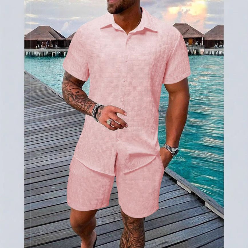 Summer Jacquard Black And White Solid Color Suit - PratSN