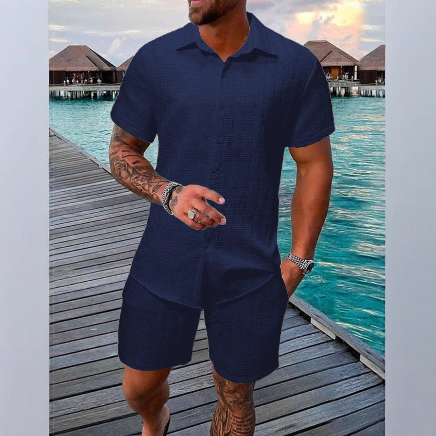 Summer Jacquard Black And White Solid Color Suit - PratSN