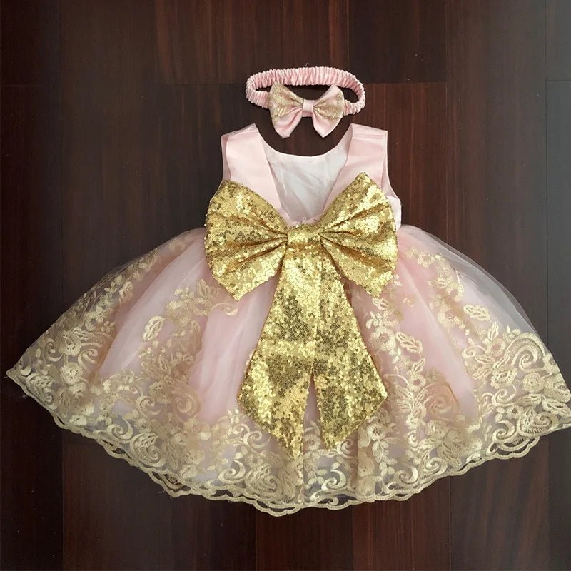 Summer Kids Girls Party Dress Sleeveless Sequins Sashes Princess Dress Wedding Perform Birthday E8557 - PratSN