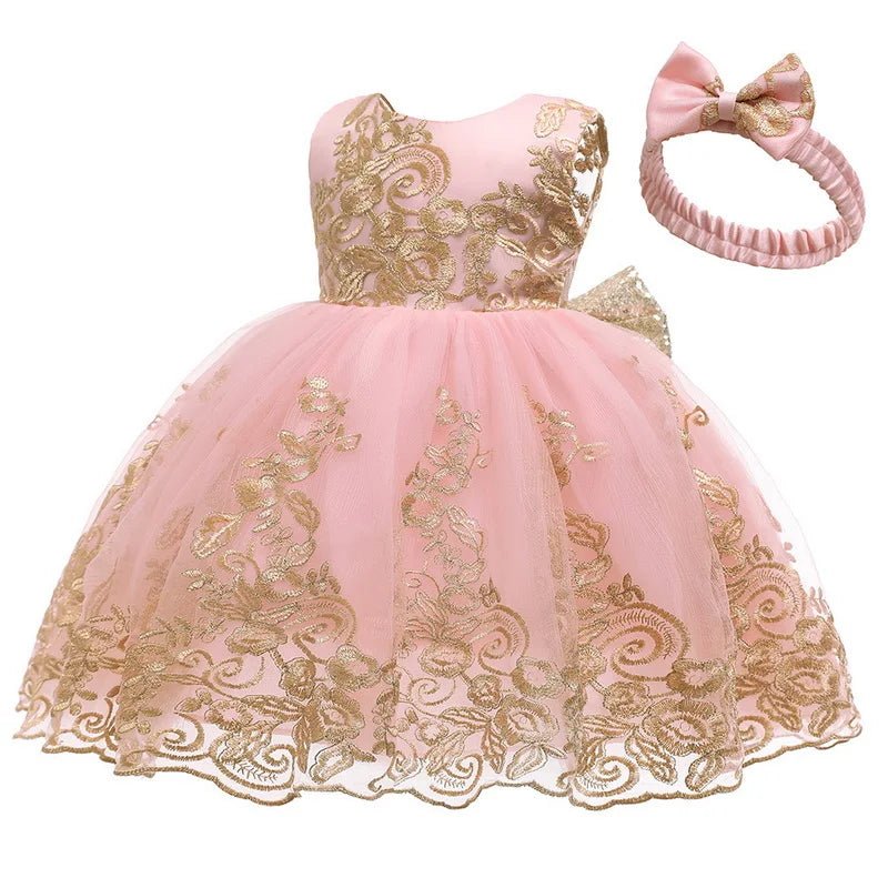 Summer Kids Girls Party Dress Sleeveless Sequins Sashes Princess Dress Wedding Perform Birthday E8557 - PratSN