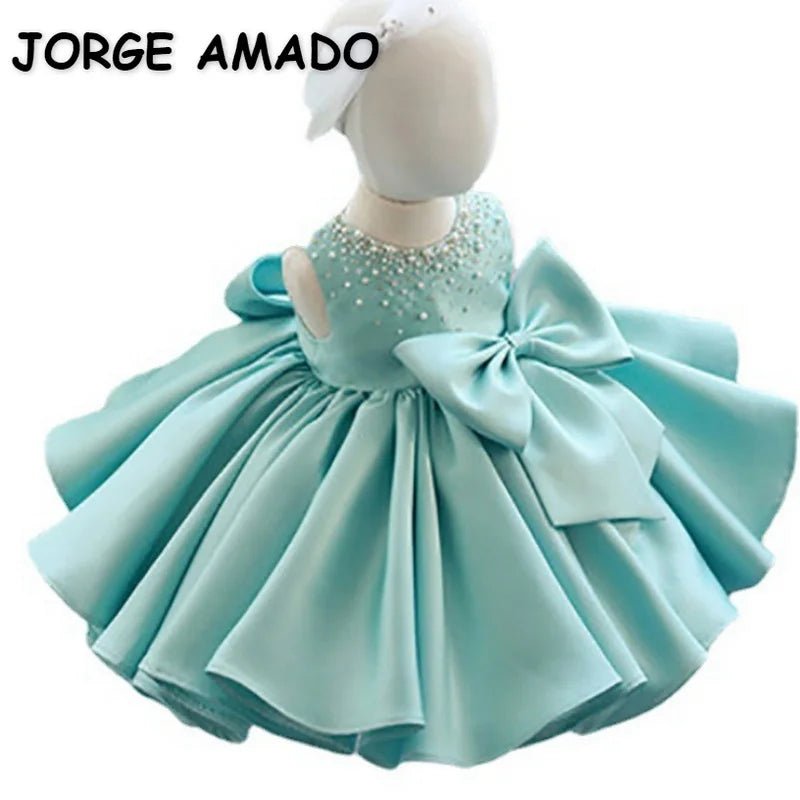 Summer Kids Girls Party Dress Sleeveless Sequins Sashes Princess Dress Wedding Perform Birthday E8557 - PratSN