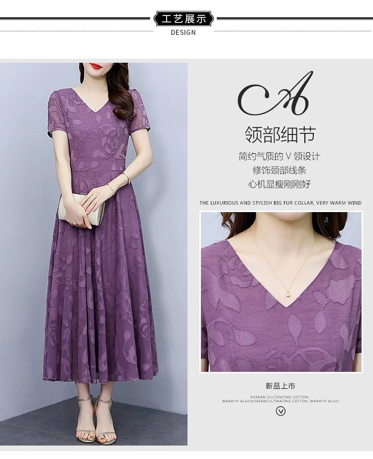 Summer Luxury Chic Prom Party Dress Women Fashion Elegant Bodycon Night Long Vestido 2024 Vintage Solid Casual Chiffon Maxi Robe - PratSN