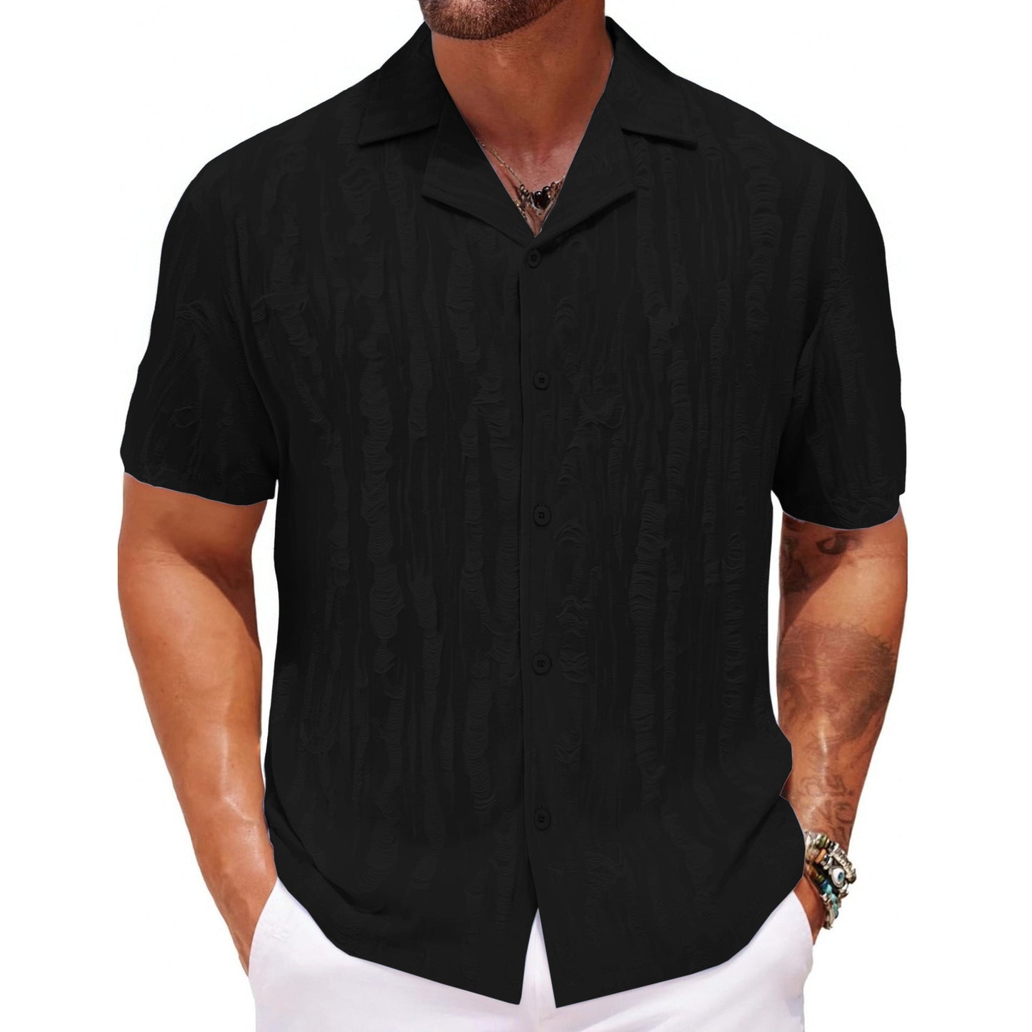 Summer Men's Shirt Cuban Collar - PratSN