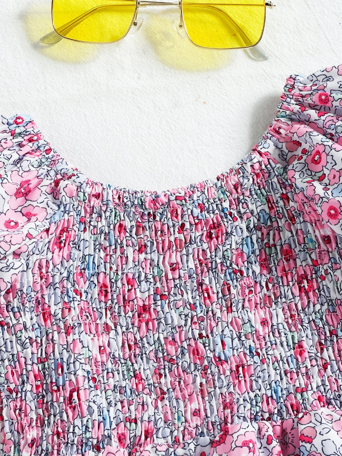 Summer New Girls' Floral Puff Sleeve Dress - PratSN