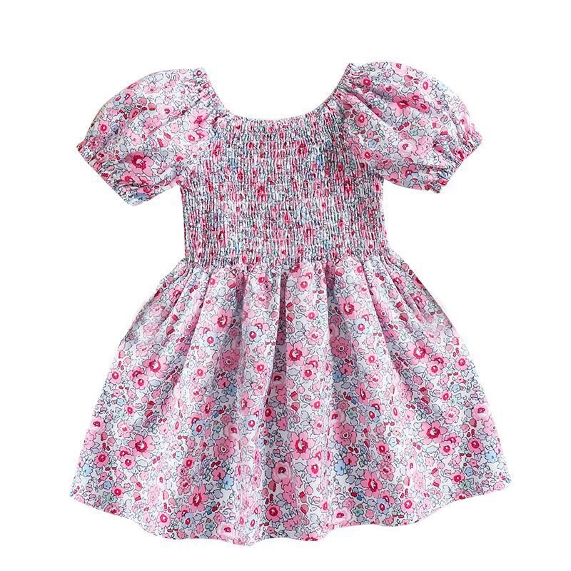 Summer New Girls' Floral Puff Sleeve Dress - PratSN