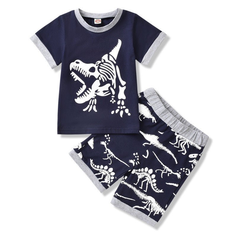Summer Special Short - sleeved Clothing for Children - Dinosaur Print - PratSN