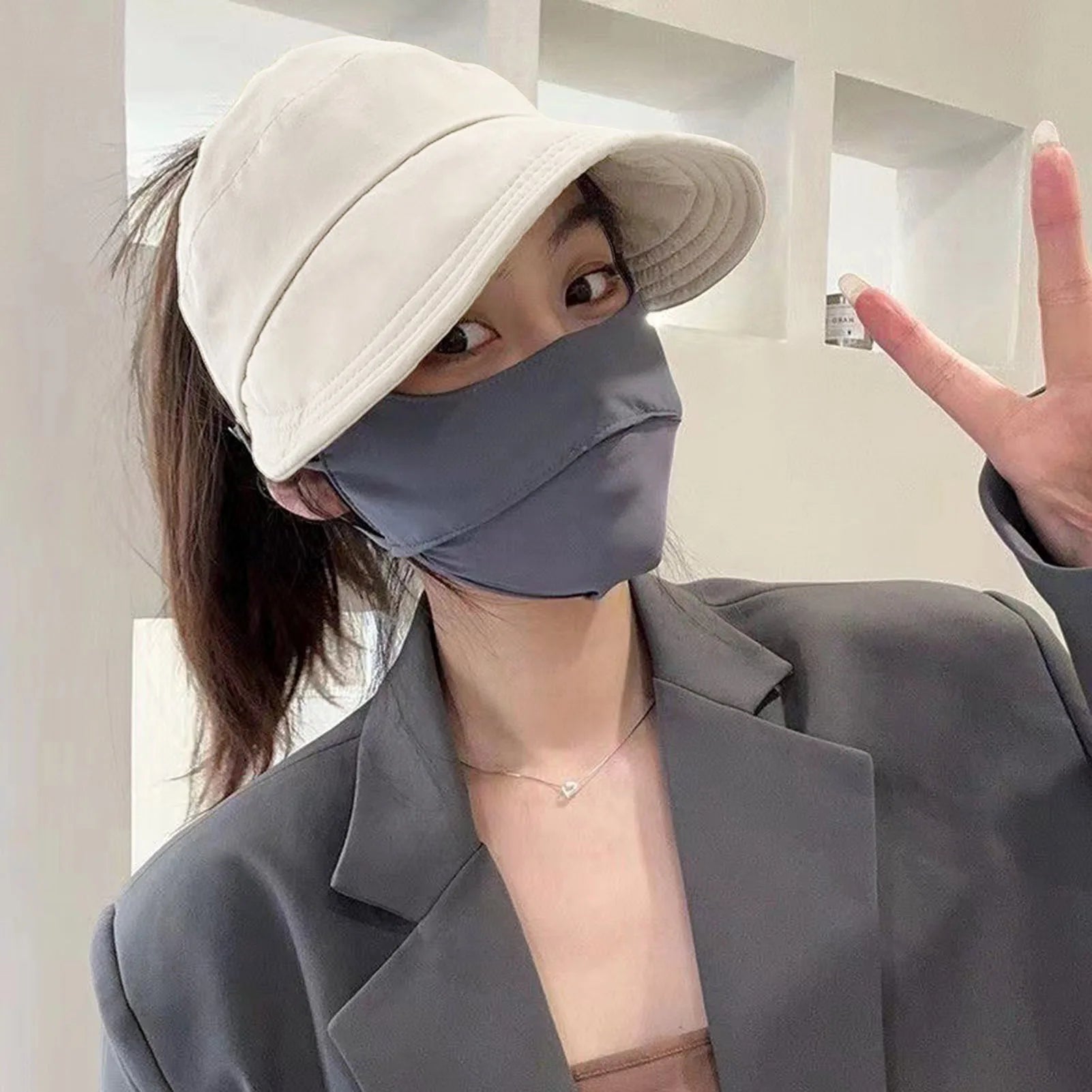 Summer Sun Hats for women Adjustable Large Brim Breathable Ponytail Empty Top Casual Beach Hat for Outdoor Sports Hiking Travel - PratSN