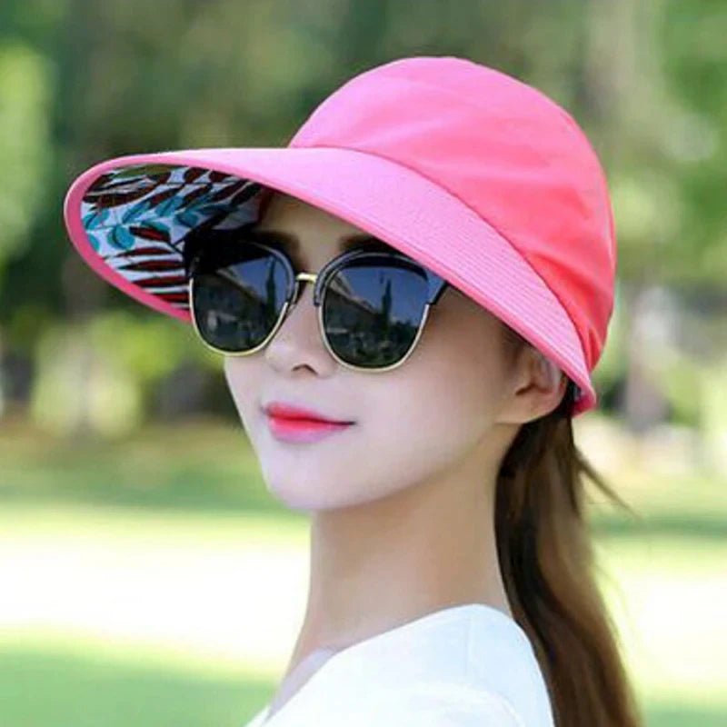 Summer Sun Protection Folding Sun Hat For Women Wide Brim Cap Ladies Beach Visor Hat Girl Holiday UV Protection Sun Hat - PratSN