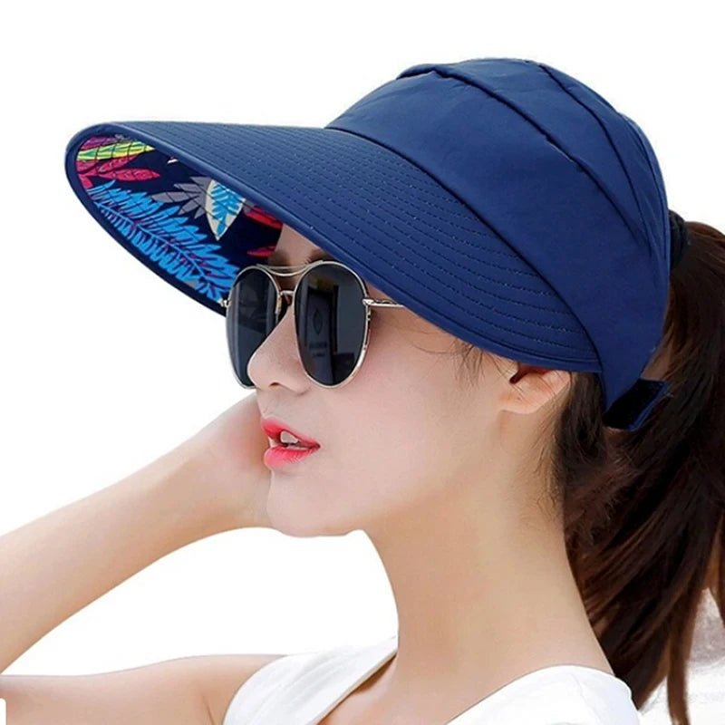 Summer Sun Protection Folding Sun Hat For Women Wide Brim Cap Ladies Beach Visor Hat Girl Holiday UV Protection Sun Hat - PratSN