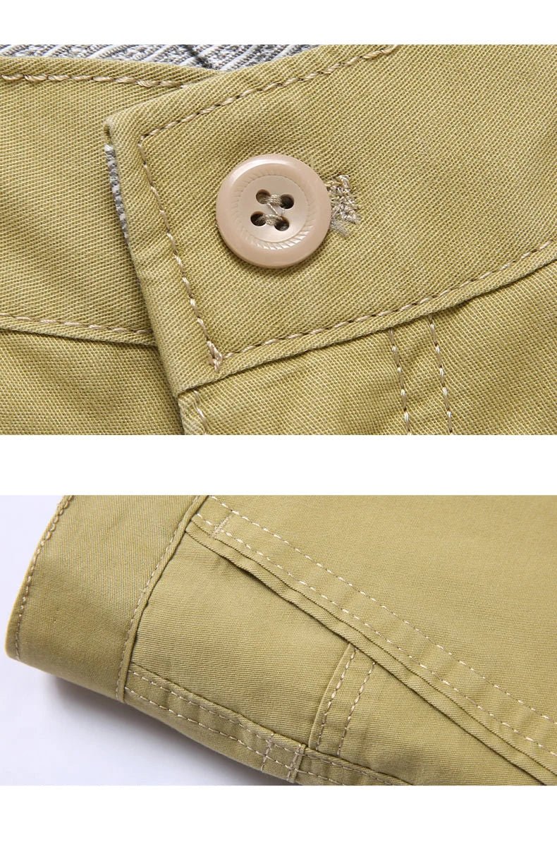 Summer Thin Autumn Thick 100% Cotton Straight Suit Pants Men's Loose Trousers Business Solid Gray Khaki Casual Brand Clothes - PratSN