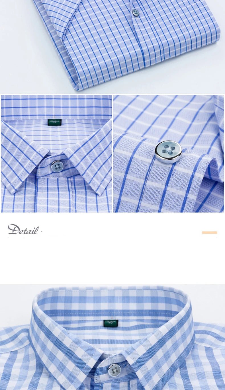 Summer Thin Men's Short - sleeved Shirts 2024 New Middle - aged Shirts Business Casual Male Clothing Large Size 5XL Tees 5Colors - PratSN