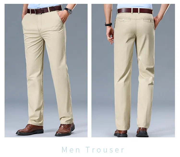 Summer Thin Men's Slim Suit Pants Fashion Business Casual Pants Cotton Green Black Khaki Trousers Male Brand Clothing 29 - 42 - PratSN