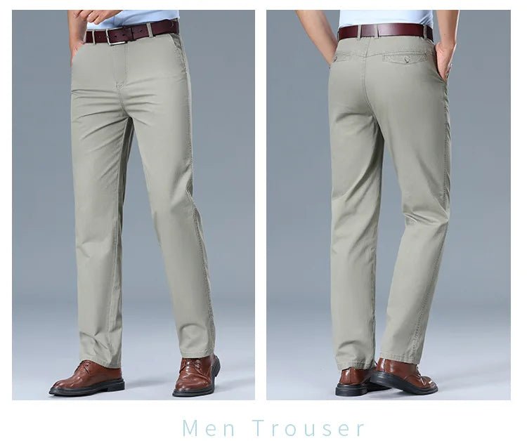 Summer Thin Men's Slim Suit Pants Fashion Business Casual Pants Cotton Green Black Khaki Trousers Male Brand Clothing 29 - 42 - PratSN