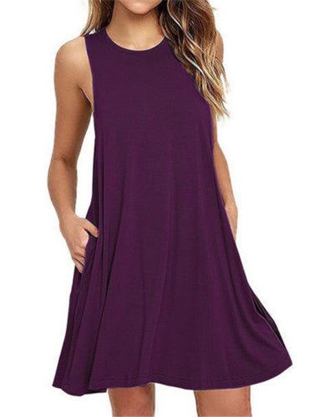 Summer Women Casual Pocket Dress Ladies T Shirt Dresses - PratSN