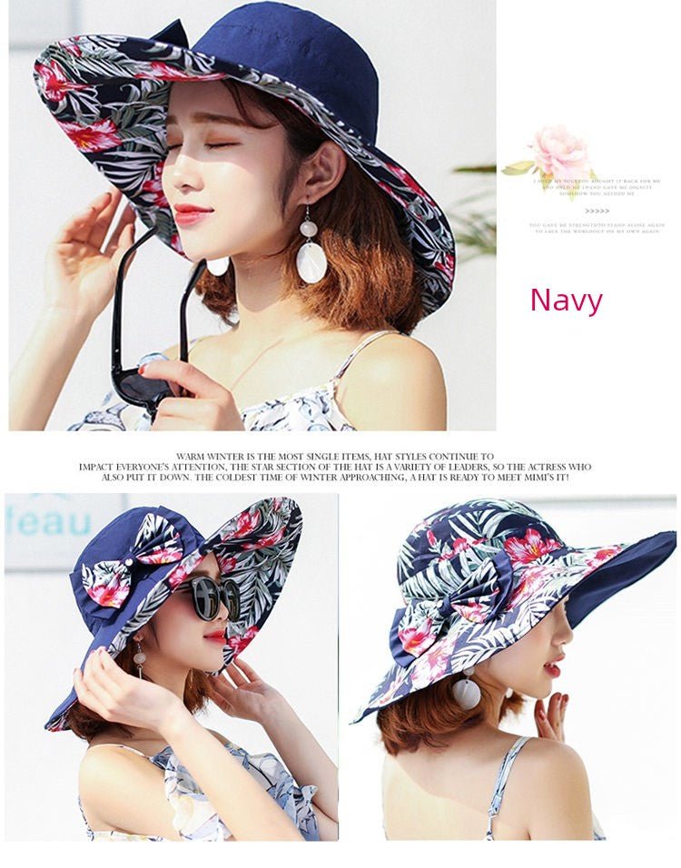 Summer Women's Fashion Outdoor Travel Foldable Big Brim - PratSN
