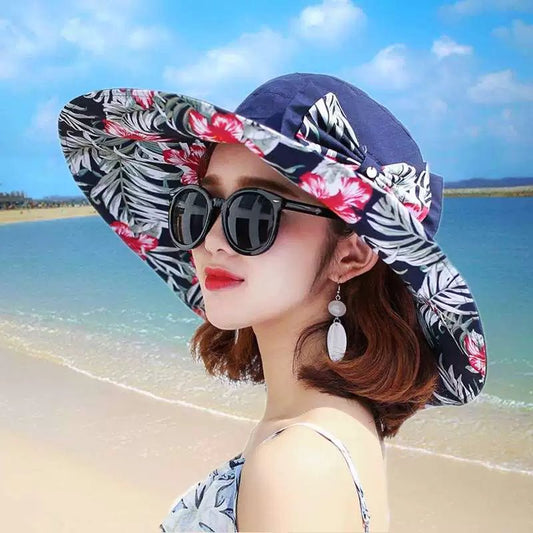 Summer Women's Fashion Outdoor Travel Foldable Big Brim - PratSN