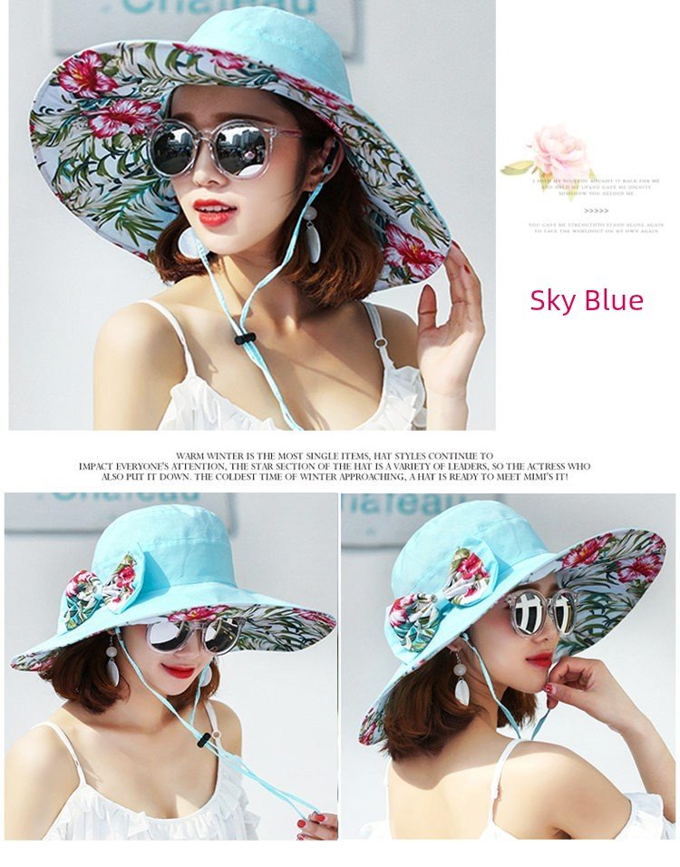 Summer Women's Fashion Outdoor Travel Foldable Big Brim - PratSN