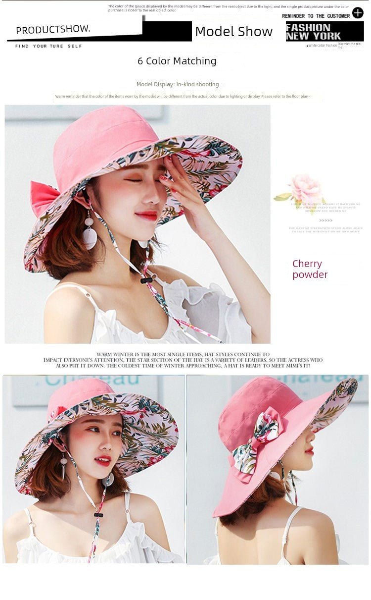 Summer Women's Fashion Outdoor Travel Foldable Big Brim - PratSN
