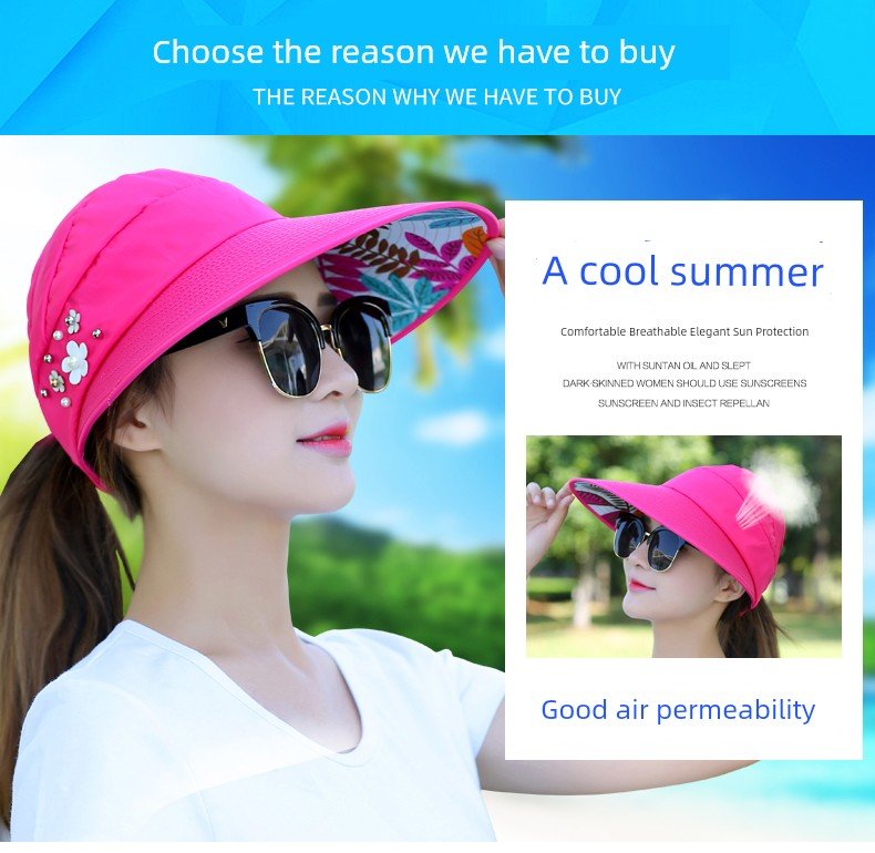 Sun Hat Women's Casual Summer Foldable Sun Hat - PratSN
