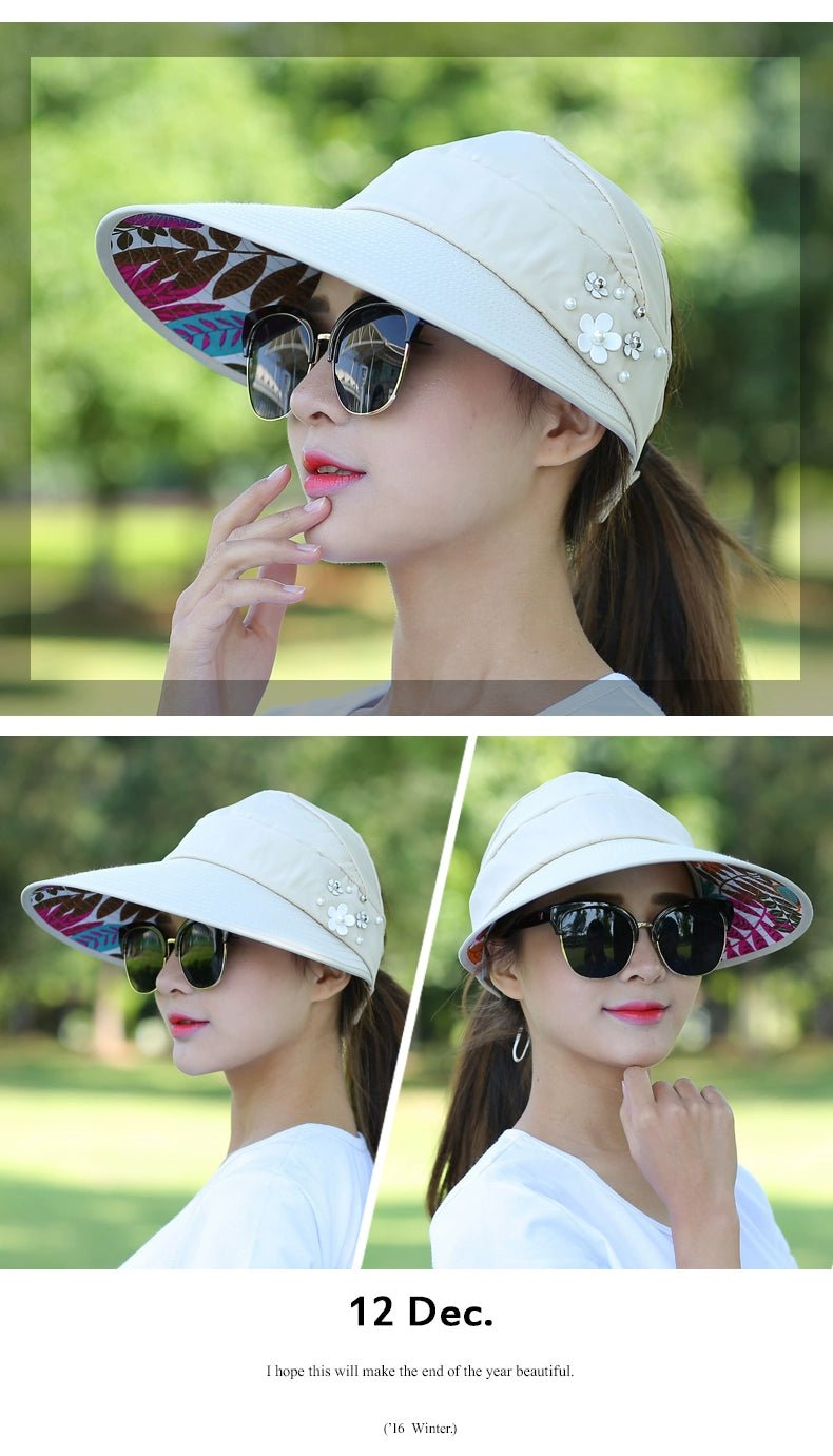 Sun Hat Women's Casual Summer Foldable Sun Hat - PratSN