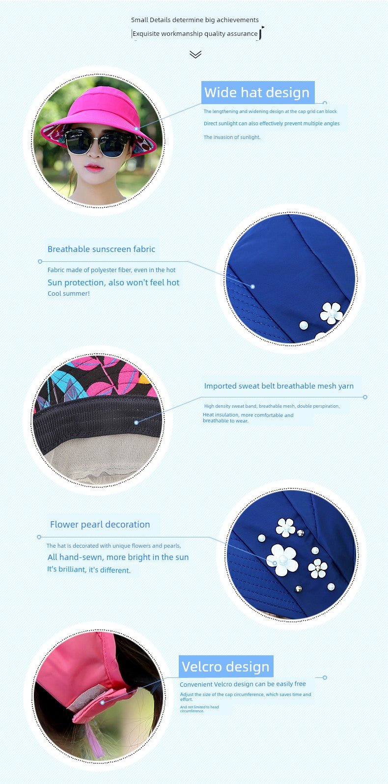 Sun Hat Women's Casual Summer Foldable Sun Hat - PratSN